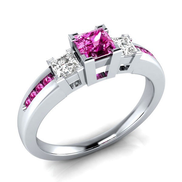 Graceful Blue Topaz Creative Engagement Sier Rings
