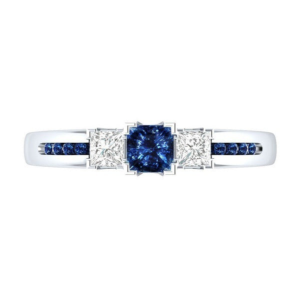 Graceful Blue Topaz Creative Engagement Sier Rings
