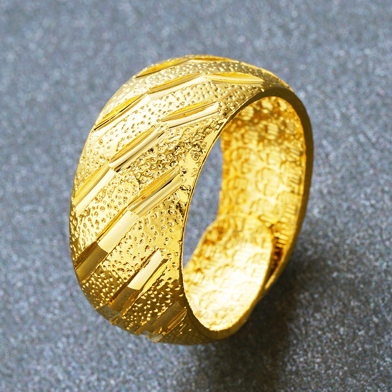 Women's & Men's Gold-plated Open No Color Fading Alluvial Gold Jewelry Rings