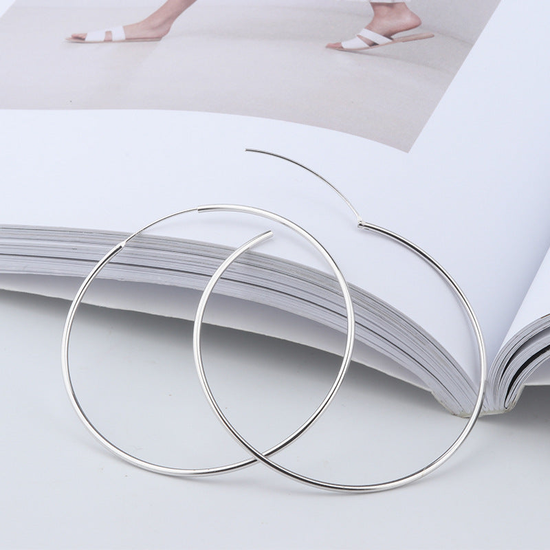 Men's Personality Small Round Ear Clip Big Earrings