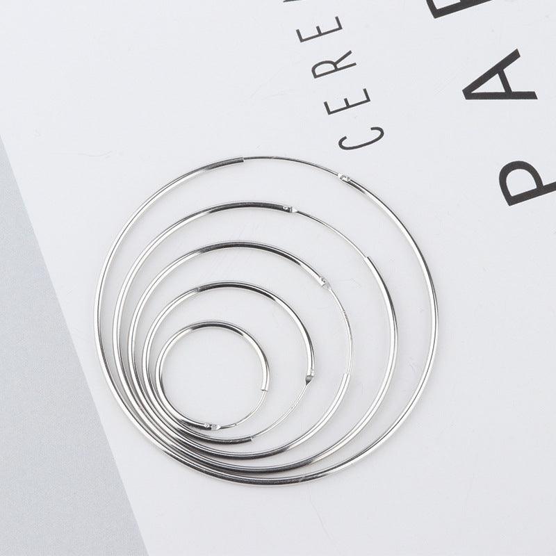 Men's Personality Small Round Ear Clip Big Earrings