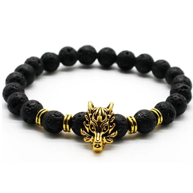 Men's Volcanic Stone Jewelry Elastic Small Bracelets