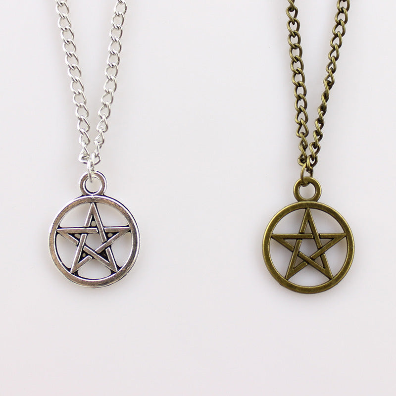 Beautiful Vintage Five-pointed Star Sweater Chain Necklace