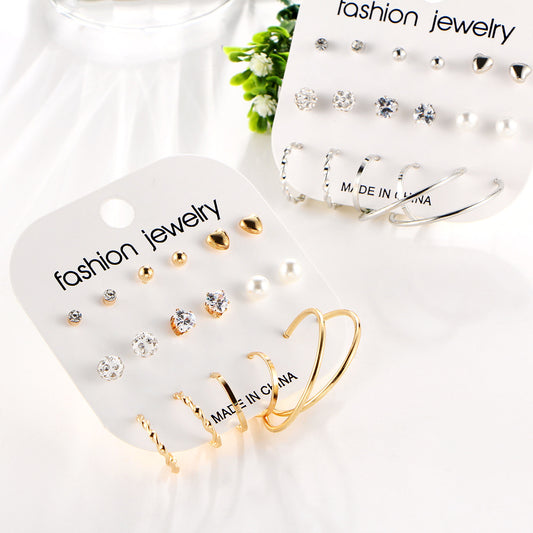 Women's Rock Exaggerated Metal Ear Set Earings Rings