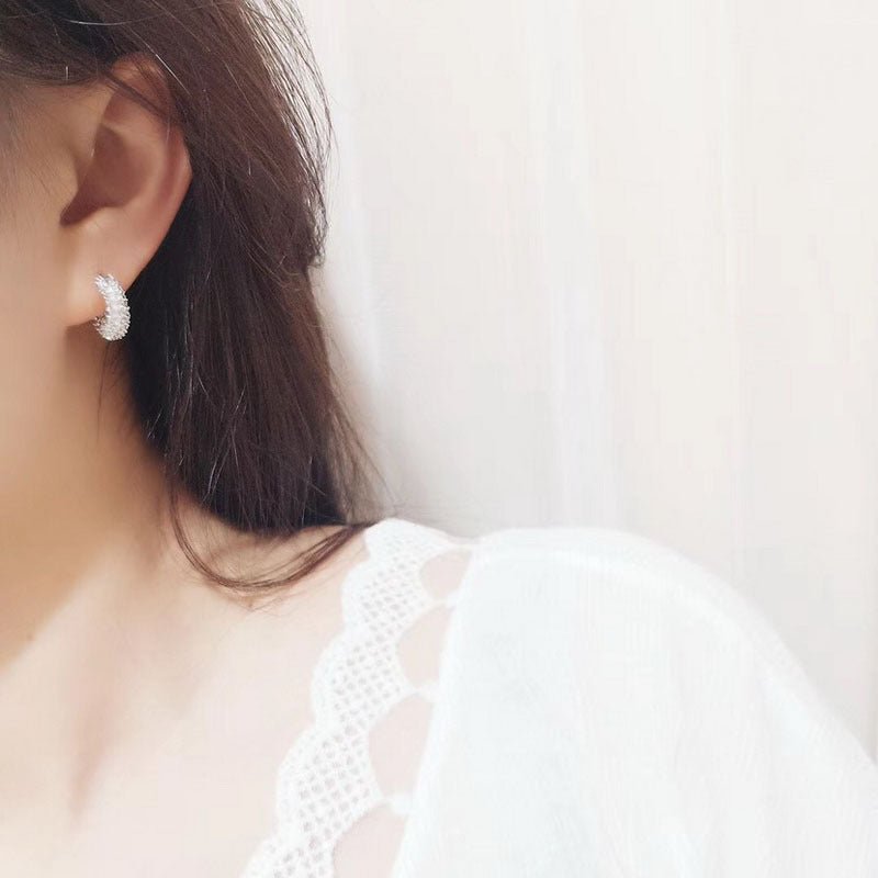 Women's Full Diamond Eardrop Fashion Brass Vacuum Gold Earrings