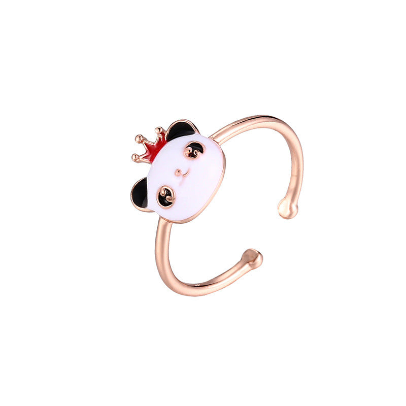 Panda Spinning Creative Opening Adjustable Index Finger Ring