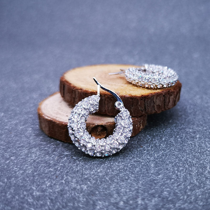 Women's Full Diamond Eardrop Fashion Brass Vacuum Gold Earrings