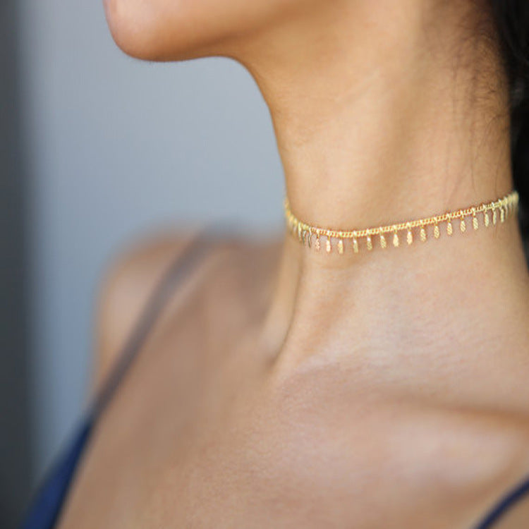 Copper Chain Clavicle Cold Style Casual Necklaces