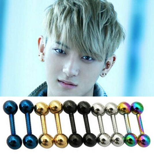 Dumbbell Thin Rod Female Small Ear Earrings