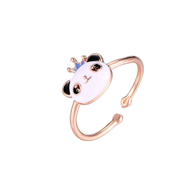 Panda Spinning Creative Opening Adjustable Index Finger Ring
