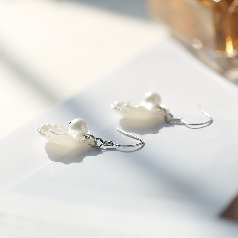 Shell Pearl Simple Temperament Complex Ear Ancient Super Fairy Petal Rings
