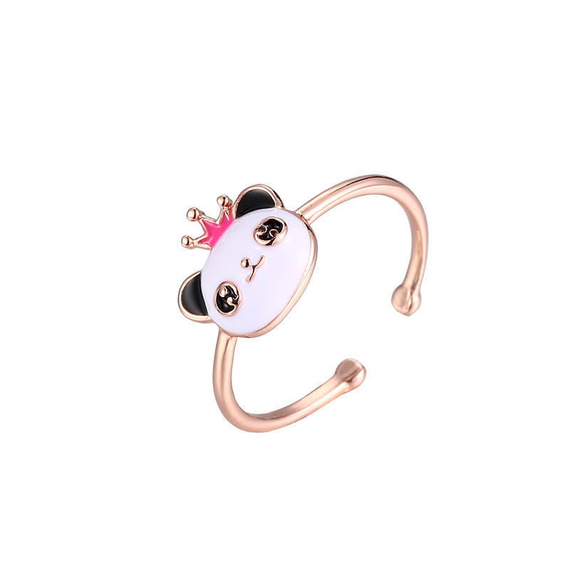 Panda Spinning Creative Opening Adjustable Index Finger Ring