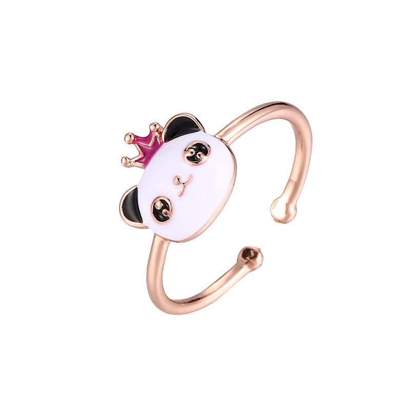 Panda Spinning Creative Opening Adjustable Index Finger Ring