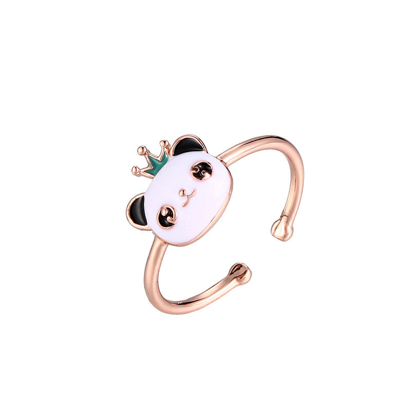 Panda Spinning Creative Opening Adjustable Index Finger Ring