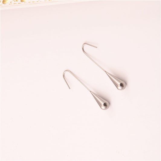 Style Titanium Steel Water Drop Hanging Earrings