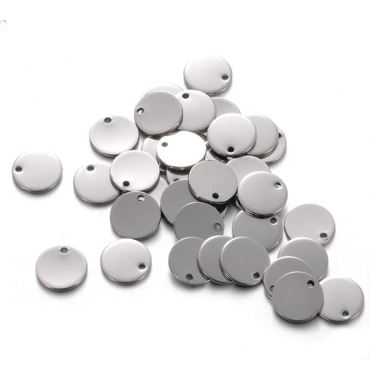 Stainless Steel Round Small Tag Army Pendants