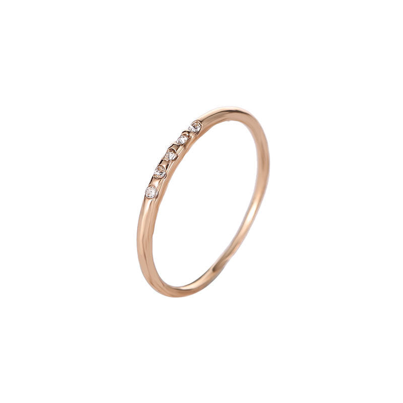 Diamond Knuckle Graceful Personality Copper Index Finger Very Fine Ring