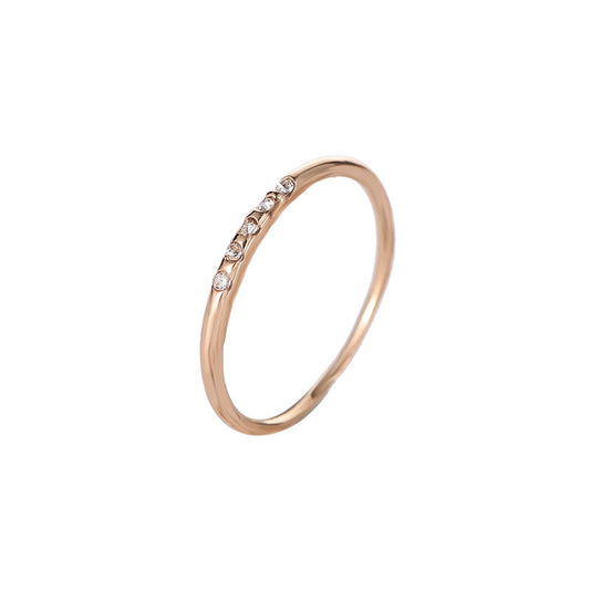 Diamond Knuckle Graceful Personality Copper Index Finger Very Fine Ring