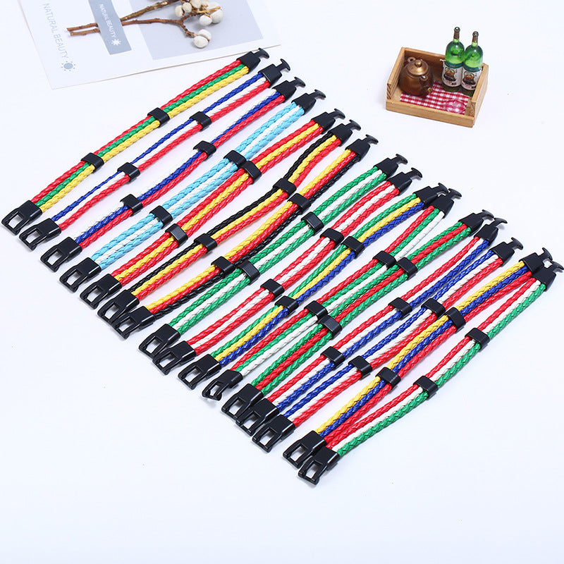 Simple National Flag Commemorative Edition Fans Wrist Woven Bracelets