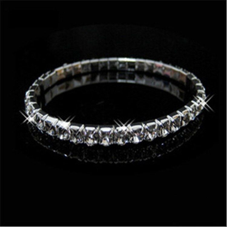 Women's Jewelry Shiny Single Row Elastic Rhinestone Bracelets