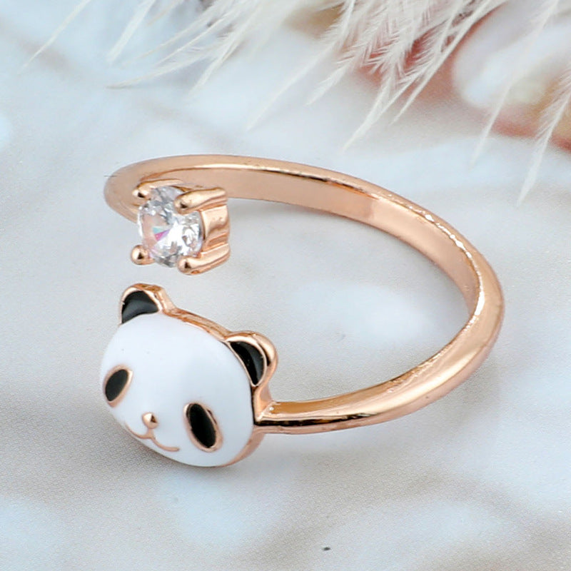 Panda Spinning Creative Opening Adjustable Index Finger Ring