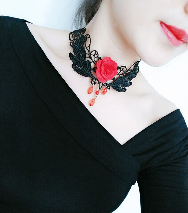 Elegant Fashion Gothic Vintage Lace Hollow Necklace