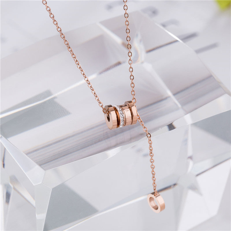 Women's Waist Roman Rose Gold Plated Hoop Lucky Necklaces