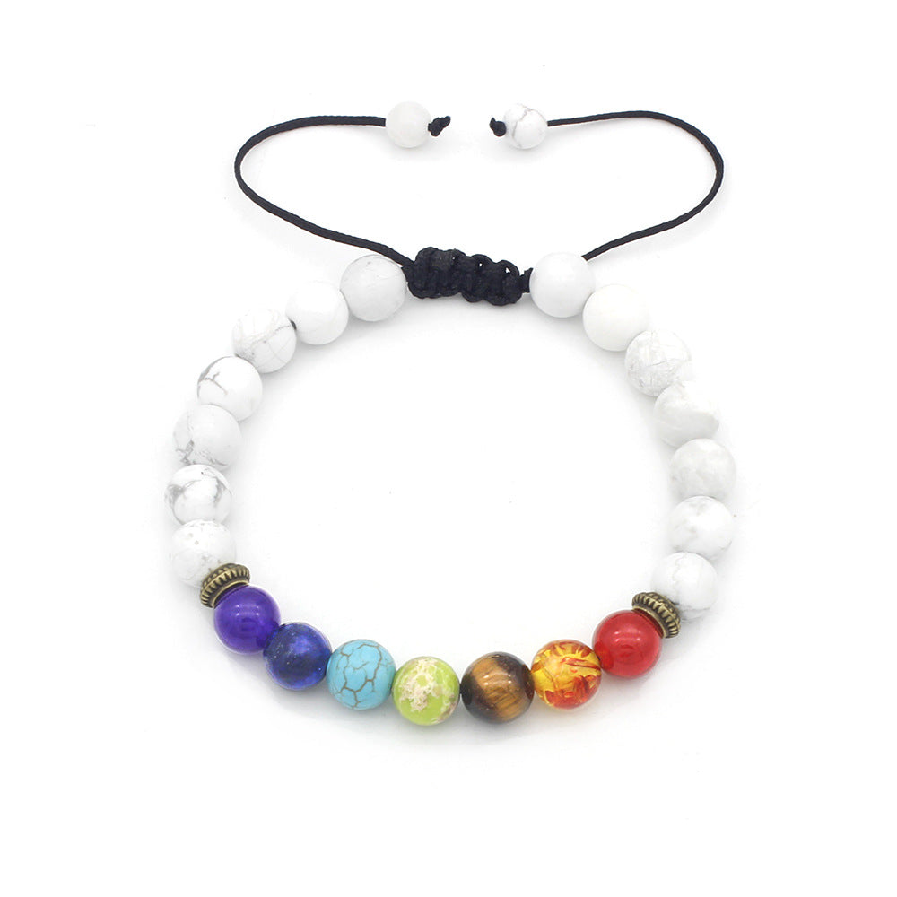 Lazuli Wheel Tiger Eye Adjustable Woven Bracelet