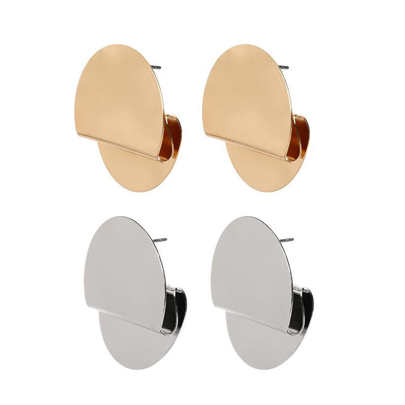Trend Creative Geometric Mirror Gold Round Punk Rings