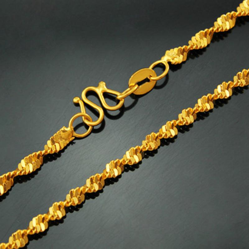 Thin Water Wave Chain Twist Ladies Necklace