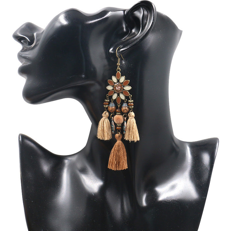 Bohemian Fashion Flower Female Personality Elegant Earrings