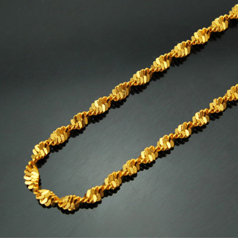 Thin Water Wave Chain Twist Ladies Necklace