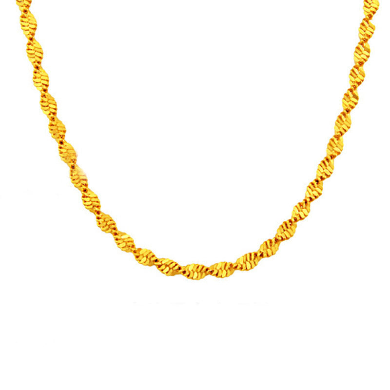 Thin Water Wave Chain Twist Ladies Necklace