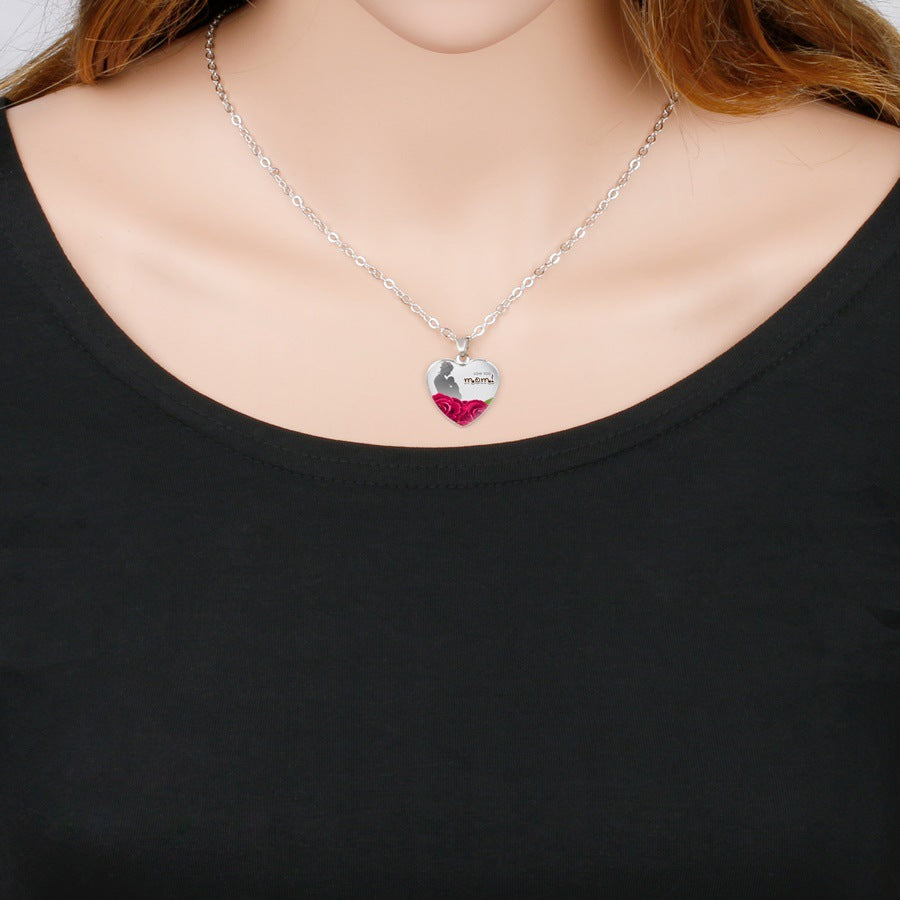 Mother's Heart-shaped Korean Simple Day Gift Pendants
