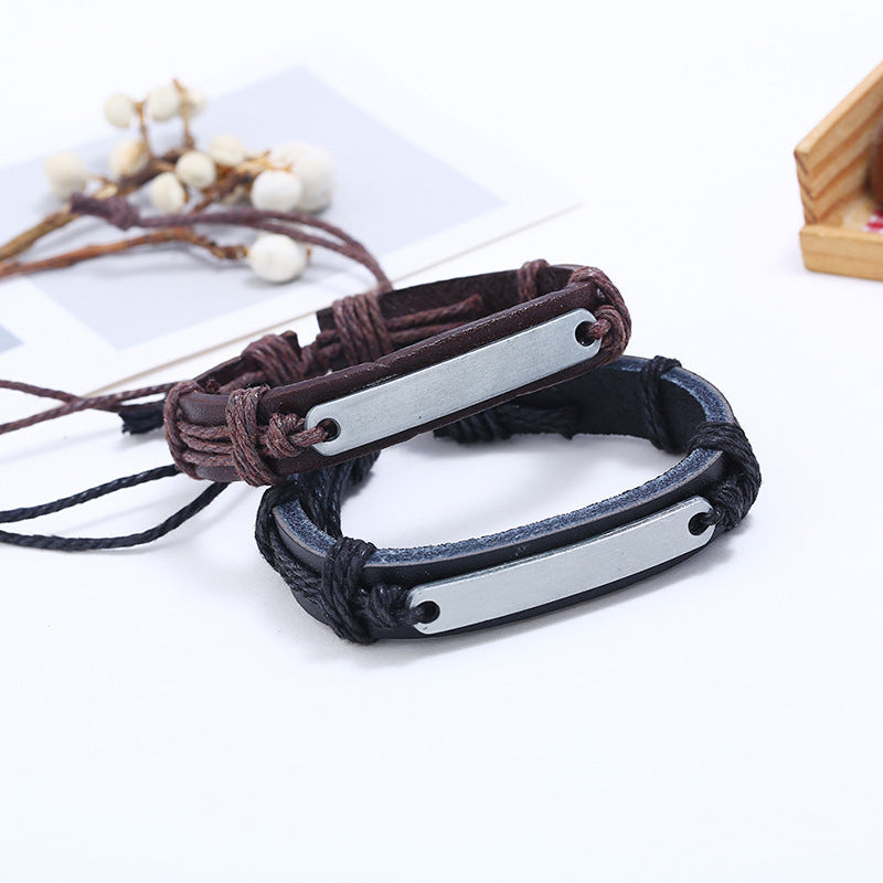 Alloy Flat Glossy Can Be Carved Carve Writing Bracelets