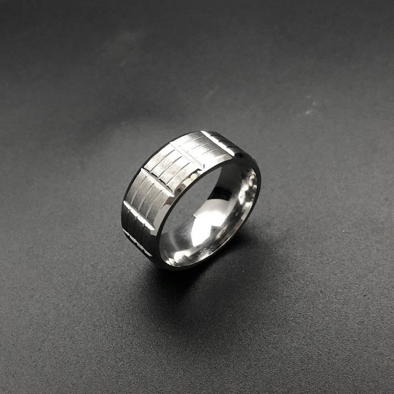 Men's Accessories Stainless Steel Electroplated Gold Sand Rings