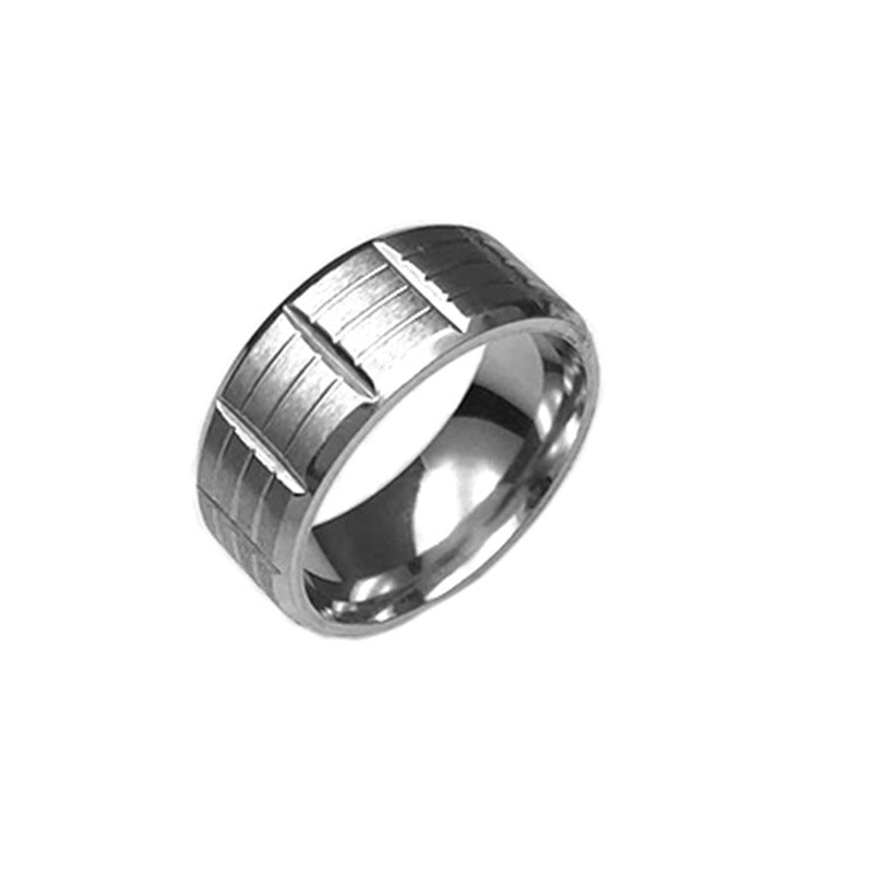 Men's Accessories Stainless Steel Electroplated Gold Sand Rings