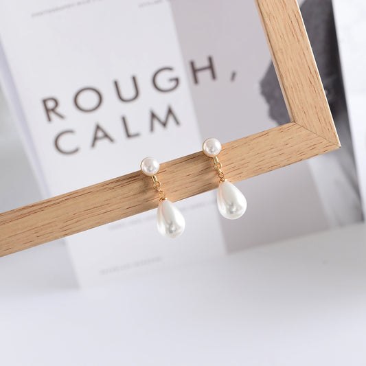 Fashion Water Drops Pearl Sweet Lady Style Earrings