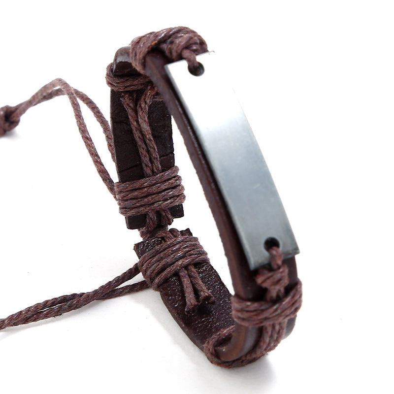 Alloy Flat Glossy Can Be Carved Carve Writing Bracelets