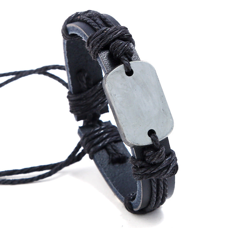 Alloy Flat Glossy Can Be Carved Carve Writing Bracelets