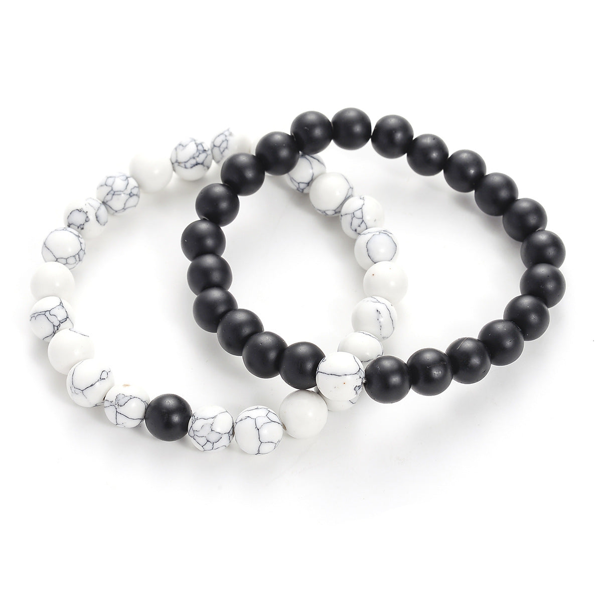 Charming Frosted Gemstone Two-piece Beaded Suit Bracelet