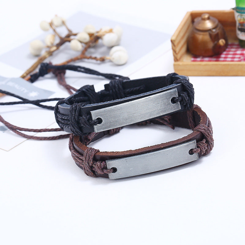 Alloy Flat Glossy Can Be Carved Carve Writing Bracelets