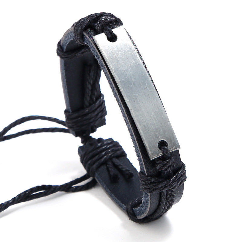 Alloy Flat Glossy Can Be Carved Carve Writing Bracelets