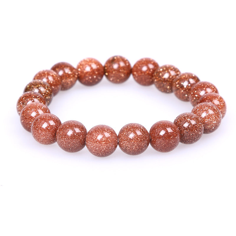 Women's & Men's Gold Stone Imitation Natural Sunstone Lucky Fortune Bracelets