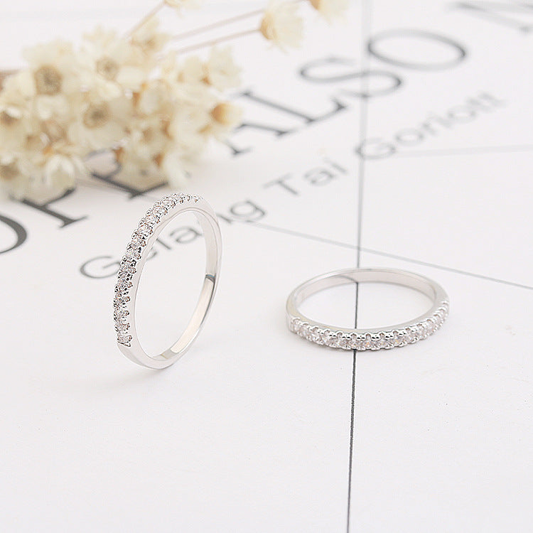 Women's Diamond Micro Setting Fashion Simple Zircon Rings