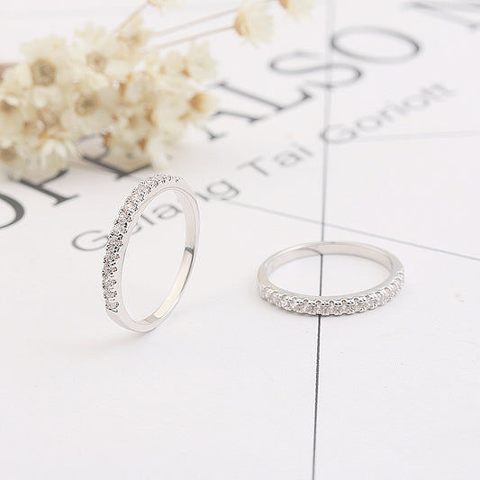 Women's Diamond Micro Setting Fashion Simple Zircon Rings
