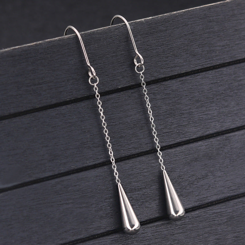 Titanium Steel Rear Long Ear Hoy Earrings