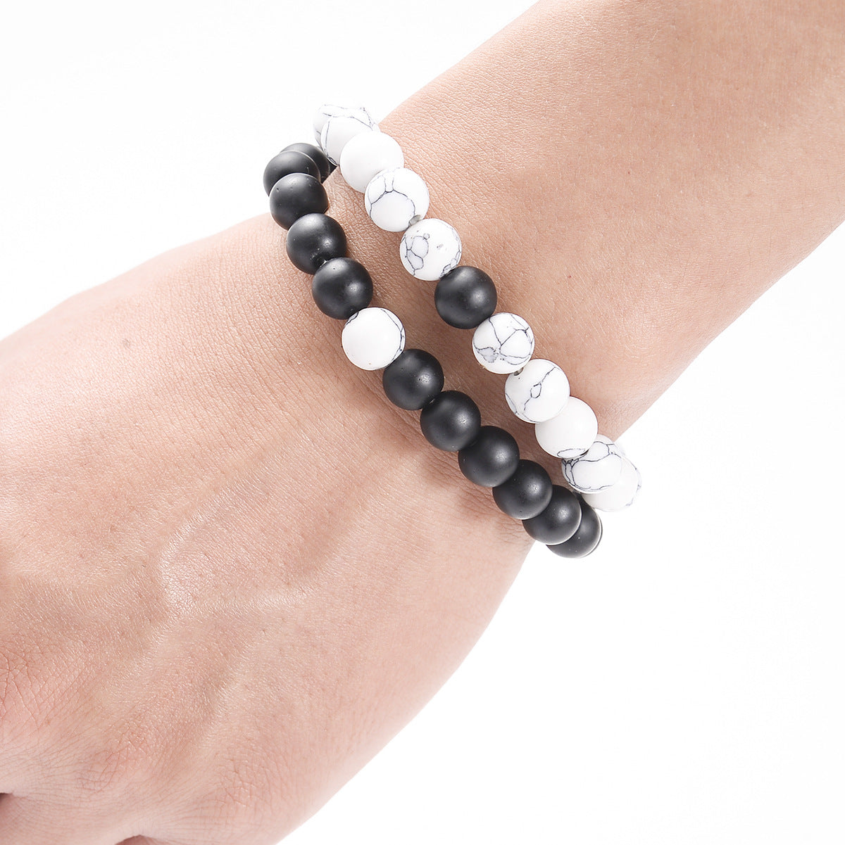 Charming Frosted Gemstone Two-piece Beaded Suit Bracelet