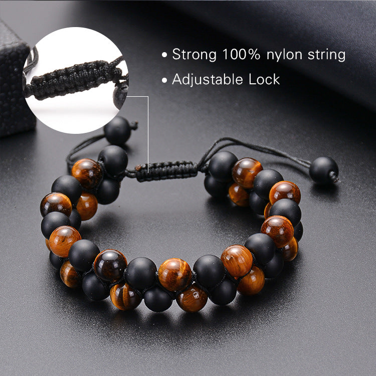 Ornament Tigereye Frosted Stone Double Row Natural Bracelets