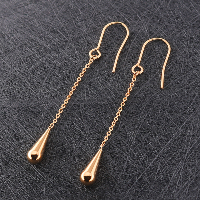 Titanium Steel Rear Long Ear Hoy Earrings